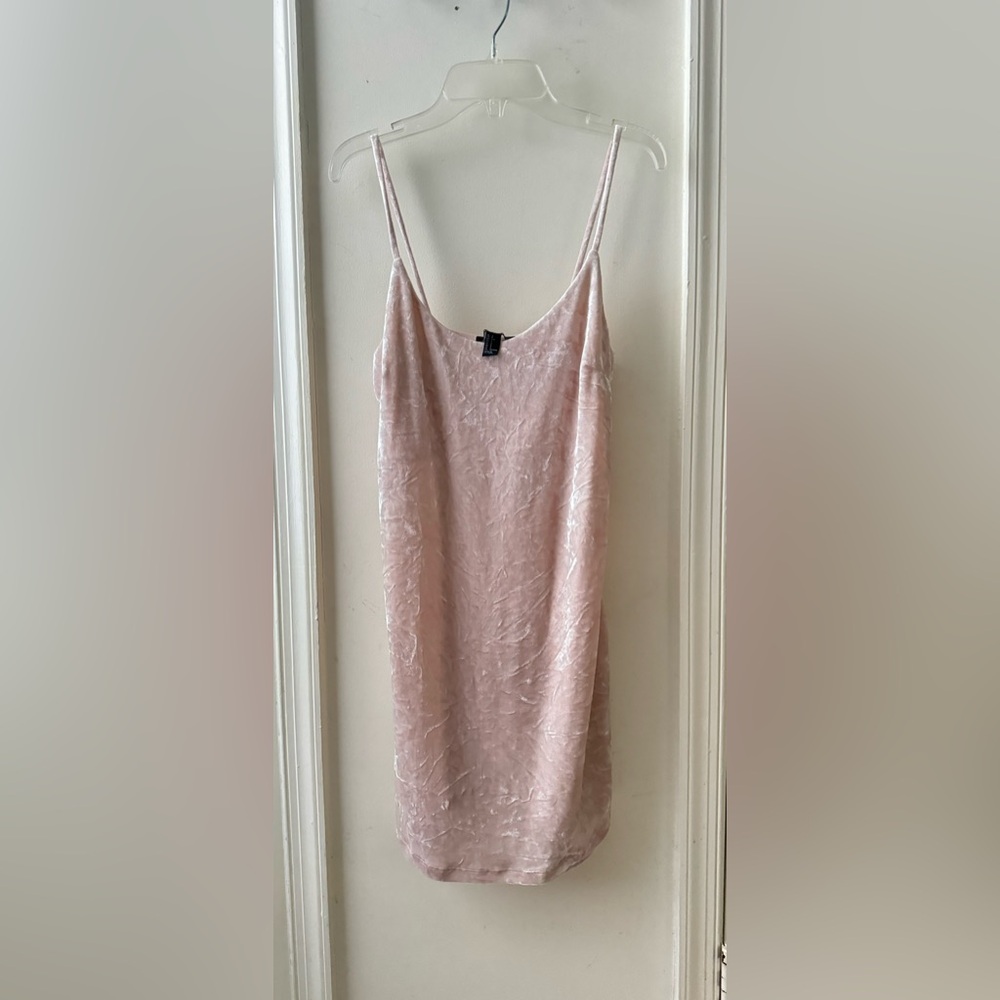 Small Light Pink Forever 21 Velvet Mini Dress